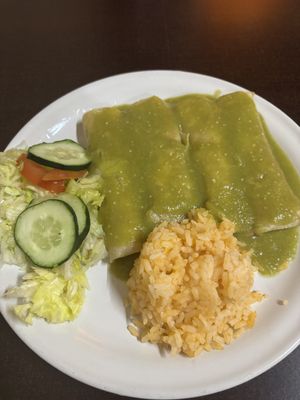 Enchiladas verdes - green enchiladas  at Vegetariano Dalia's Restaurante in Guadalajara