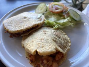 Gorditas con guisos vegetarianos  at Vegetariano Dalia's Restaurante in Guadalajara
