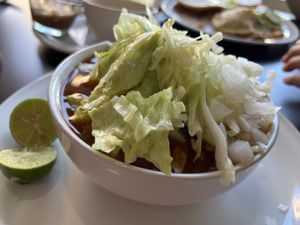 Pozole de champiñones  at Vegetariano Dalia's Restaurante in Guadalajara