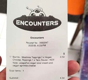 Receipt-cheap!  at Encounters in Divernon