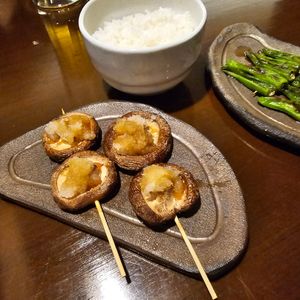 Shiitake mushrooms at Izakaya.Gonta in Himeji