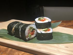 Vegan roll sushi at Izakaya.Gonta in Himeji