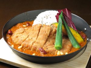 Vegan katsumeshi at Izakaya.Gonta in Himeji