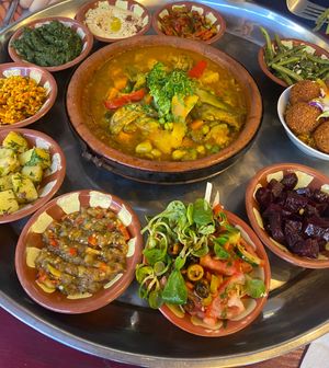 mixed mezze platter with tajine  at Baraka in Berlin