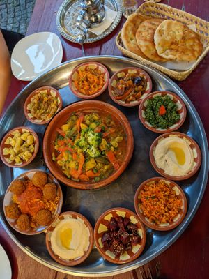 Vegan sharing plate  with Tajine 2. at Baraka in Berlin