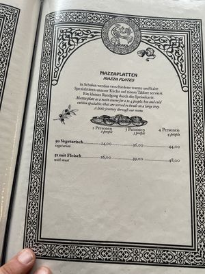 Menu  at Baraka in Berlin