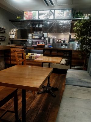 Interior at F&P Smoothie Cafe in Tokyo