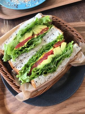 Vegan sandwich  at F&P Smoothie Cafe in Tokyo