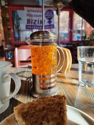 Tea with cacao, orange and cinammon #Veganuary at Terradan Pub in Ankara