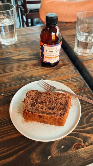 Tasty and moist Bannanabread and Kombucha  at Terradan Pub in Ankara