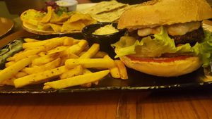 Cheese bean burger at Terradan Pub in Ankara