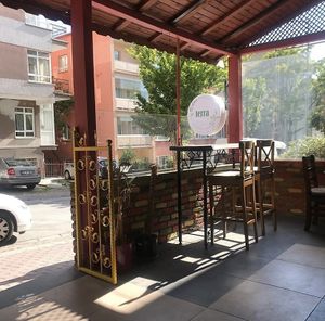 The entrance and open seating section at Terradan Pub in Ankara