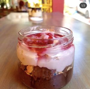 Canned Deserts with plant based milk at Terradan Pub in Ankara