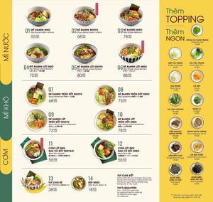 Menu at YuiRamen in Ho Chi Minh City