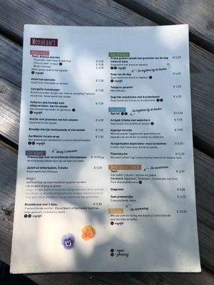 Menukaart at Tessa's Place in Deventer