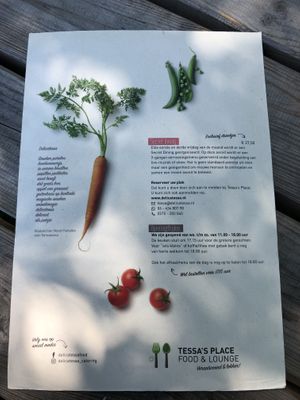 Menukaart at Tessa's Place in Deventer