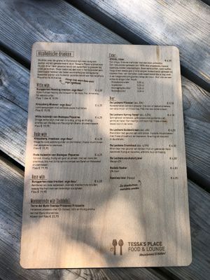 Drankenkaart at Tessa's Place in Deventer