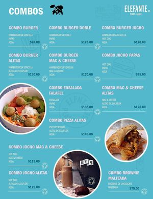 Menu at Elefante Plant Based in Morelia