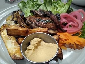 Steak lettuce wrap (vegan option- mushrooms) at Anything But Beer in Syracuse