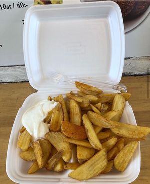Crispy pommes. at Clemens Falafel in Lund
