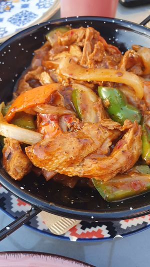 VEGAN duck with vegetables at Sunset Bay in Gran Canaria