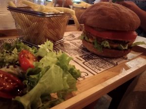 Old School burguer at Good Vibes in Gran Canaria