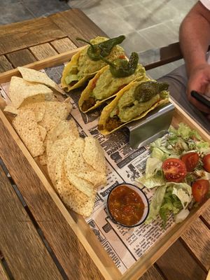 The tacos are so yummy! at Good Vibes in Gran Canaria
