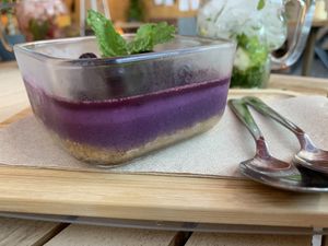 Blueberry cheesecake vegan   at Good Vibes in Gran Canaria