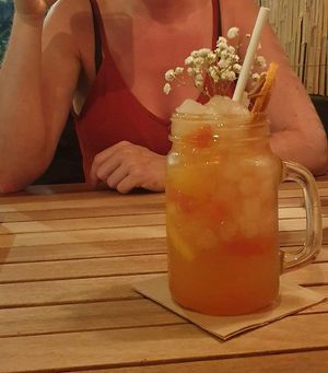 White sangria at Good Vibes in Gran Canaria