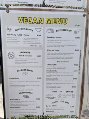 Vegan Brunch Menu  at Good Vibes in Gran Canaria