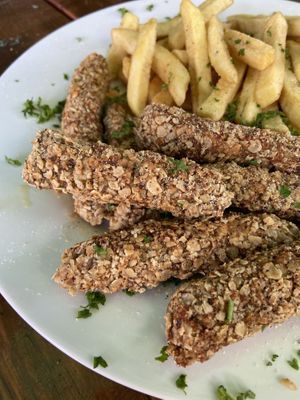 Seitan fingers / deditos de seitan  at Albedrío in Tegucigalpa
