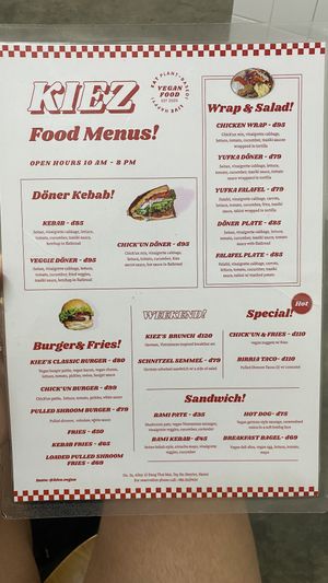 Menu  at Kiez - Vegan Butcher Cafe & Bistro in Hanoi