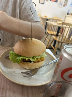 Chicken burger  at Kiez - Vegan Butcher Cafe & Bistro in Hanoi