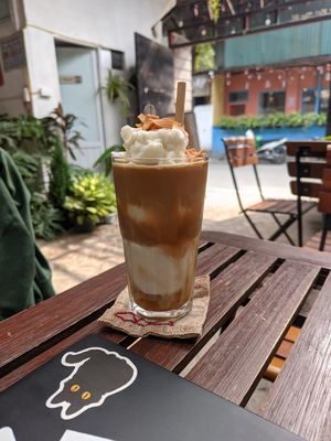 Coconut Coffee, 50 000 VND / 1.85 EUR at Kiez - Vegan Butcher Cafe & Bistro in Hanoi