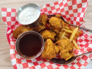 Fried lion mane mushrooms at Kiez - Vegan Butcher Cafe & Bistro in Hanoi