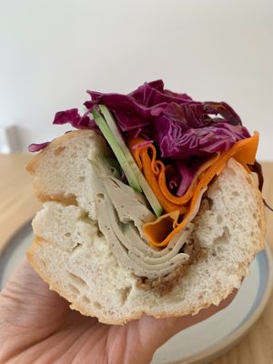 Vietnamese banh mi  at Kiez - Vegan Butcher Cafe & Bistro in Hanoi