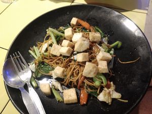 Yellow noodle at Tum Restaurant in Koh Phayam