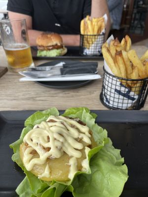 Burgers and fries!   at Hudsons in Johannesburg