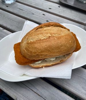 Veganer Backfisch  at Brücke 10 im Strandhaus in Hamburg