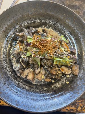 Mushroom on pumpkin & Polenta bread 🍄  at Monk Bodhi Dharma in Balaclava