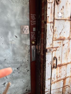 Bathiorm is outside. Door is a bit hard to open   at Monk Bodhi Dharma in Balaclava