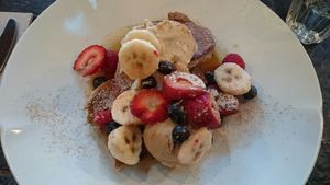 Vegan banana pancakes at Monk Bodhi Dharma in Balaclava