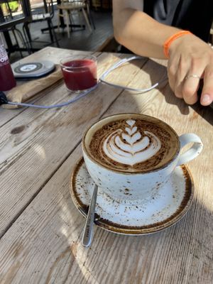 Great coffee with Oat Milk!!! at Honest Greens in Lisbon