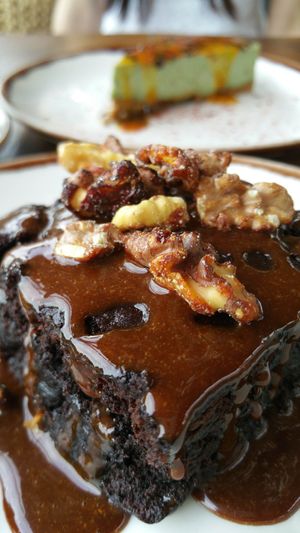 Rich, sumptuous cake at Honest Greens in Lisbon