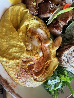 Stir fried tempeh with hummus of the day  at Honest Greens in Lisbon