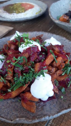 Fried sweet potato at Honest Greens in Lisbon