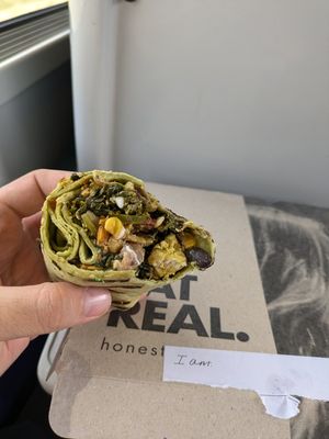 Breakfast burrito eaten for lunch😈 at Honest Greens in Lisbon