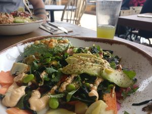 Honest Poke bowl w/ hummus at Honest Greens in Lisbon