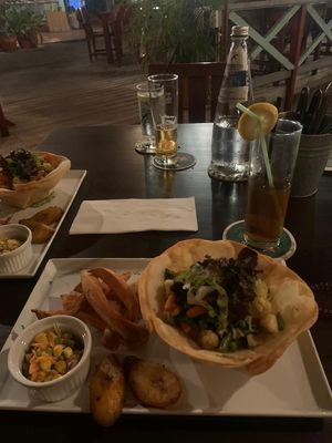 Fried wrap with vegetables and broccoli creme. at Tabooshh in Willemstad