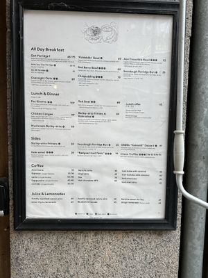 Menu  at GRØD - Nordre Frihavnsgade in Copenhagen
